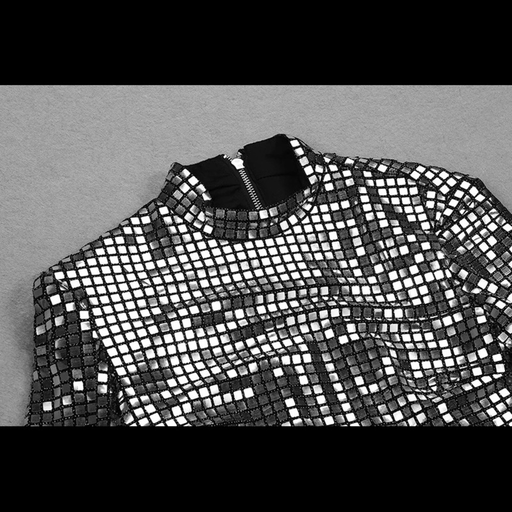 Silver Mirror Disco Dress - Picture 10 of 12